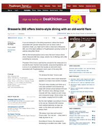 Brasserie 292 Press in Duchess County Focus Section